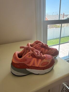 New Balance Kids Coral & Peach 990 Sporty Lace-Up Sneakers